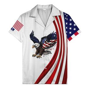 soaring stars and stripes eagle patriotic usa american flag hawaiian shirt for men