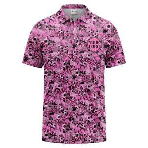 soccer ball camouflage custom logo polo shirt for men