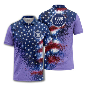stars & stripes american flag all over print polo shirt