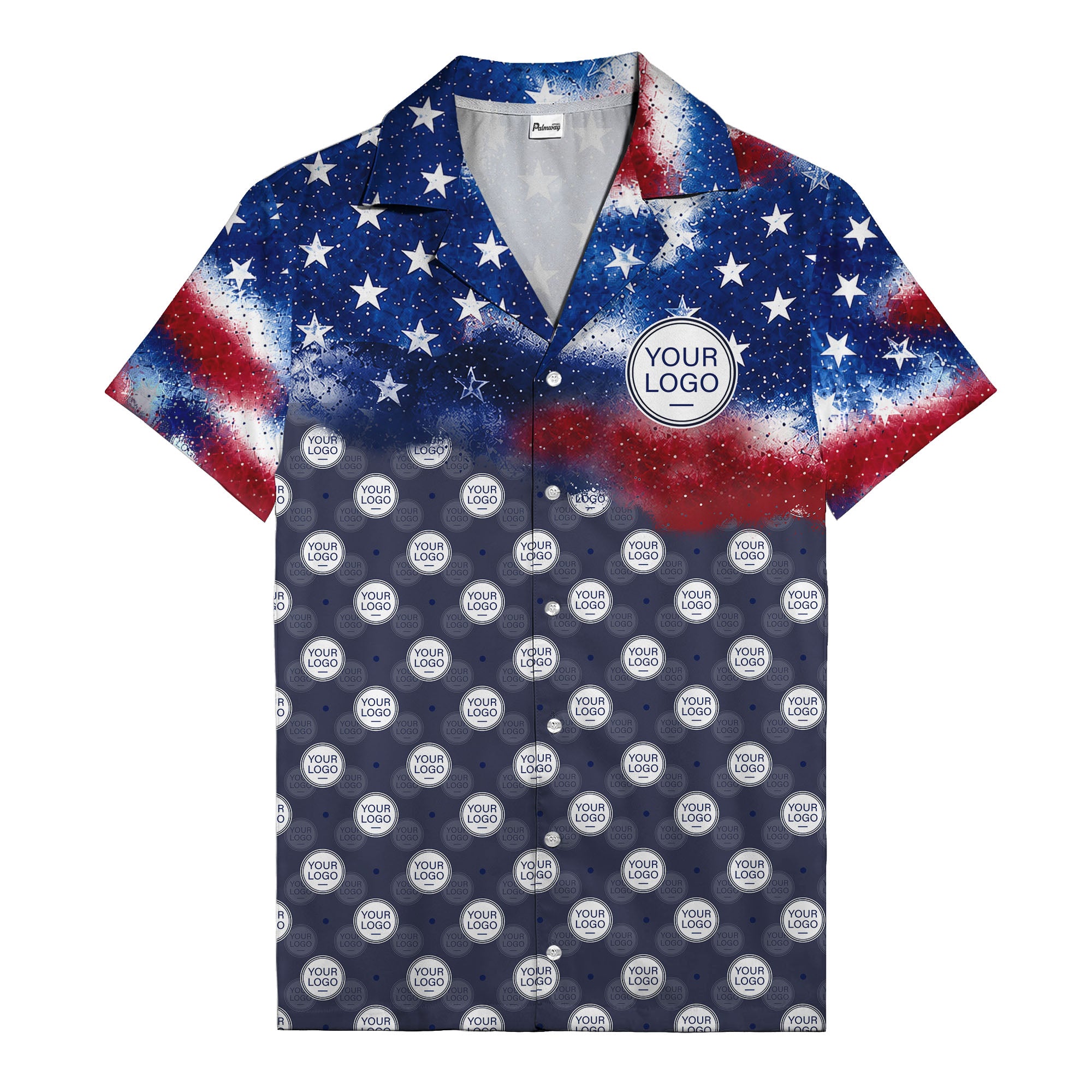 stars & stripes american flag custom logo patriotic hawaiian shirt