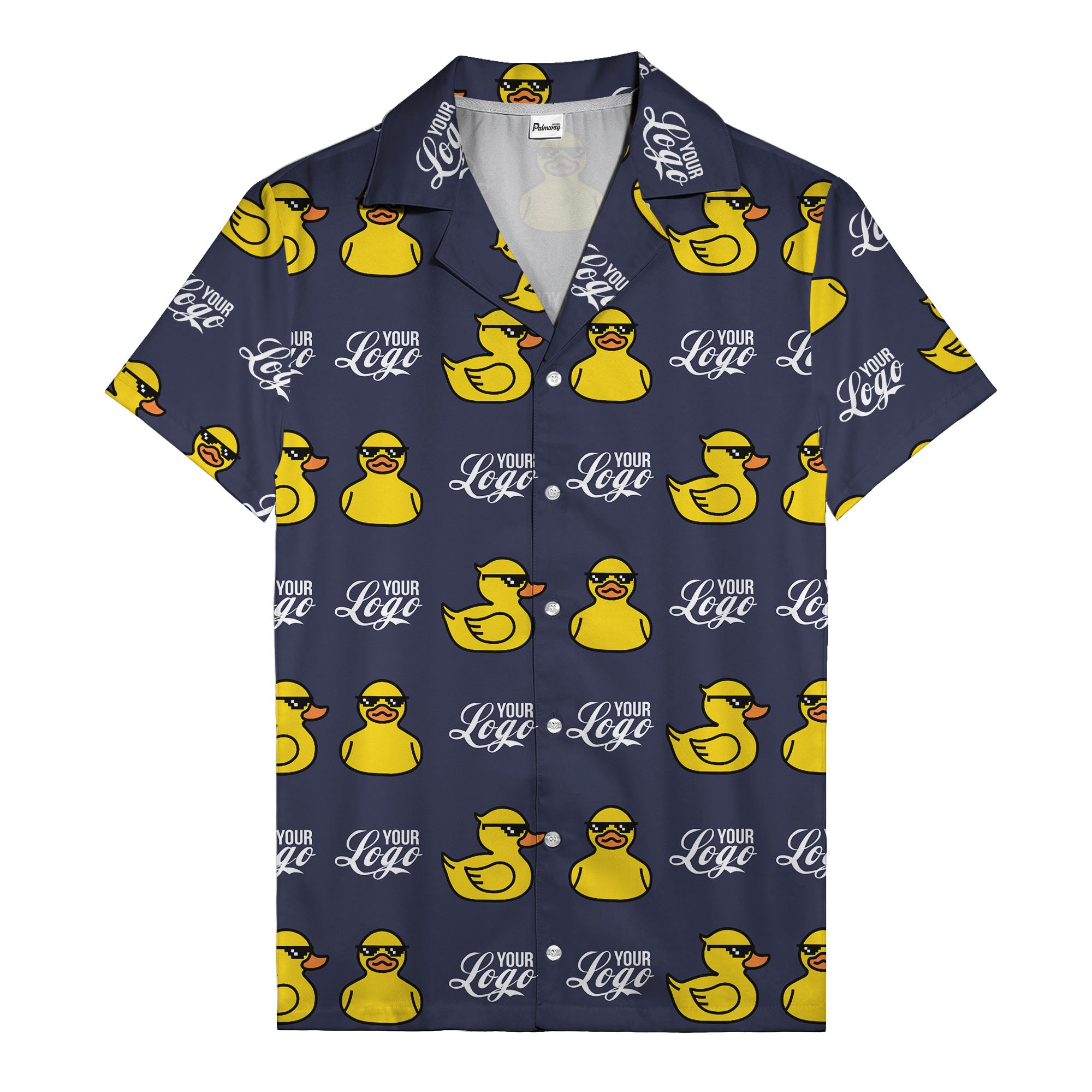 sunglassed rubber ducky parade custom logo hawaiian shirt