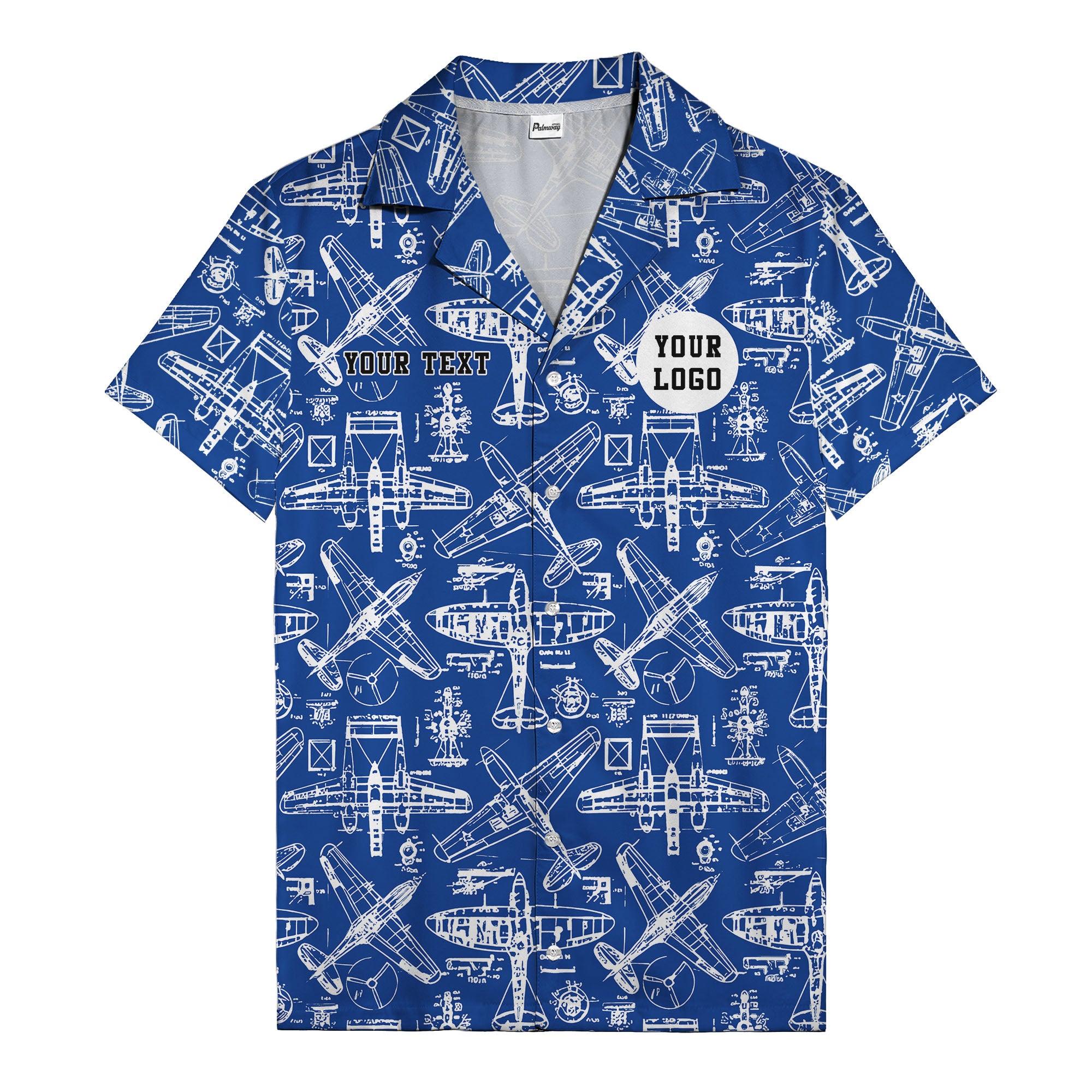 vintage airplane blueprint sketches propeller engine hawaiian shirt