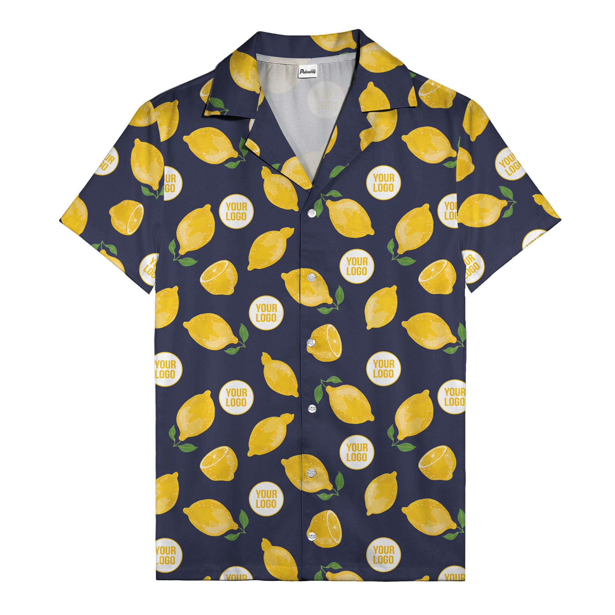 zesty lemon watercolor lemon slices & leaf hawaiian shirt