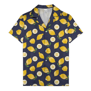 zesty lemon watercolor lemon slices & leaf hawaiian shirt