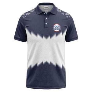 zigzag gradient custom logo polo shirt for men