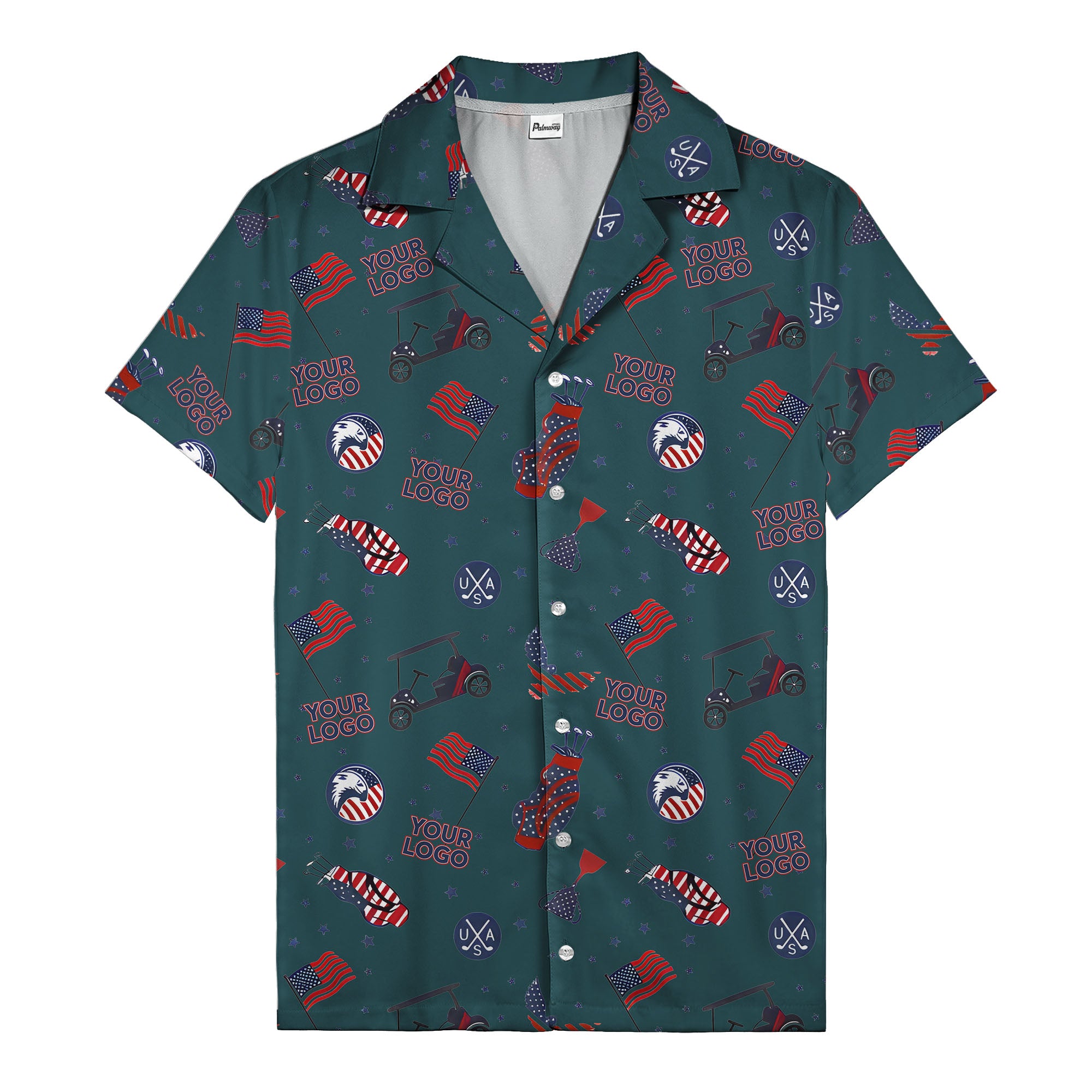 american golf flags bald eagles golf carts hawaiian shirt for men