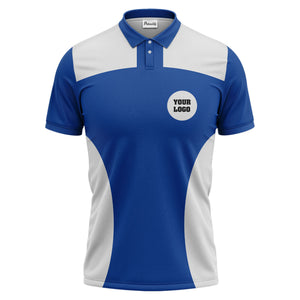 black white contrast panel customizable logo polo shirt for men