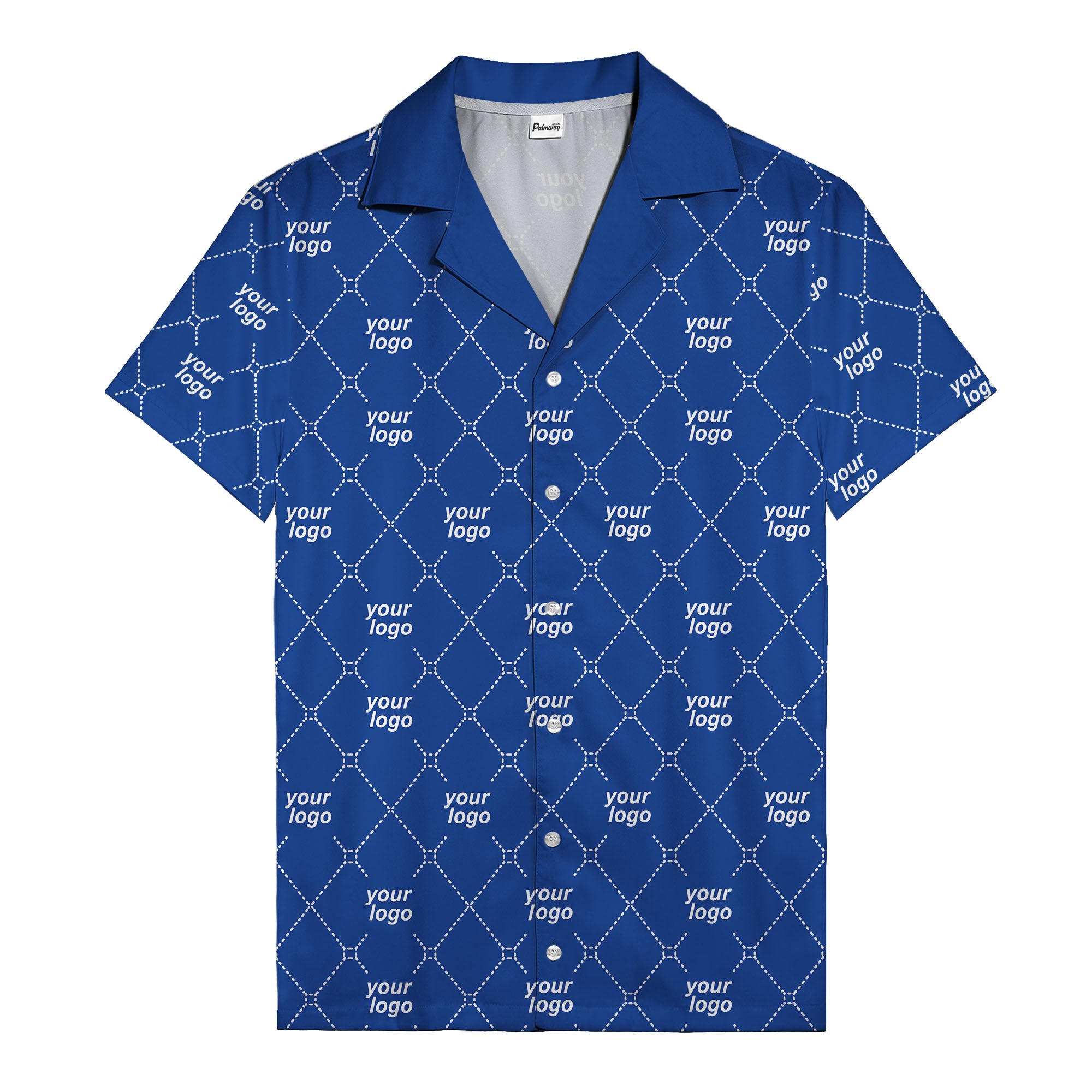 black & white quilted diamond custom logo hawaiian shirt