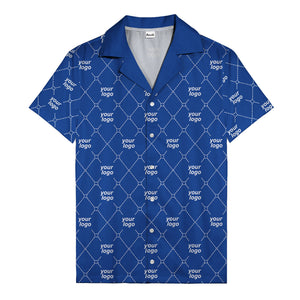 black & white quilted diamond custom logo hawaiian shirt