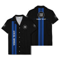 bold vertical stripe custom logo hawaiian shirt for men
