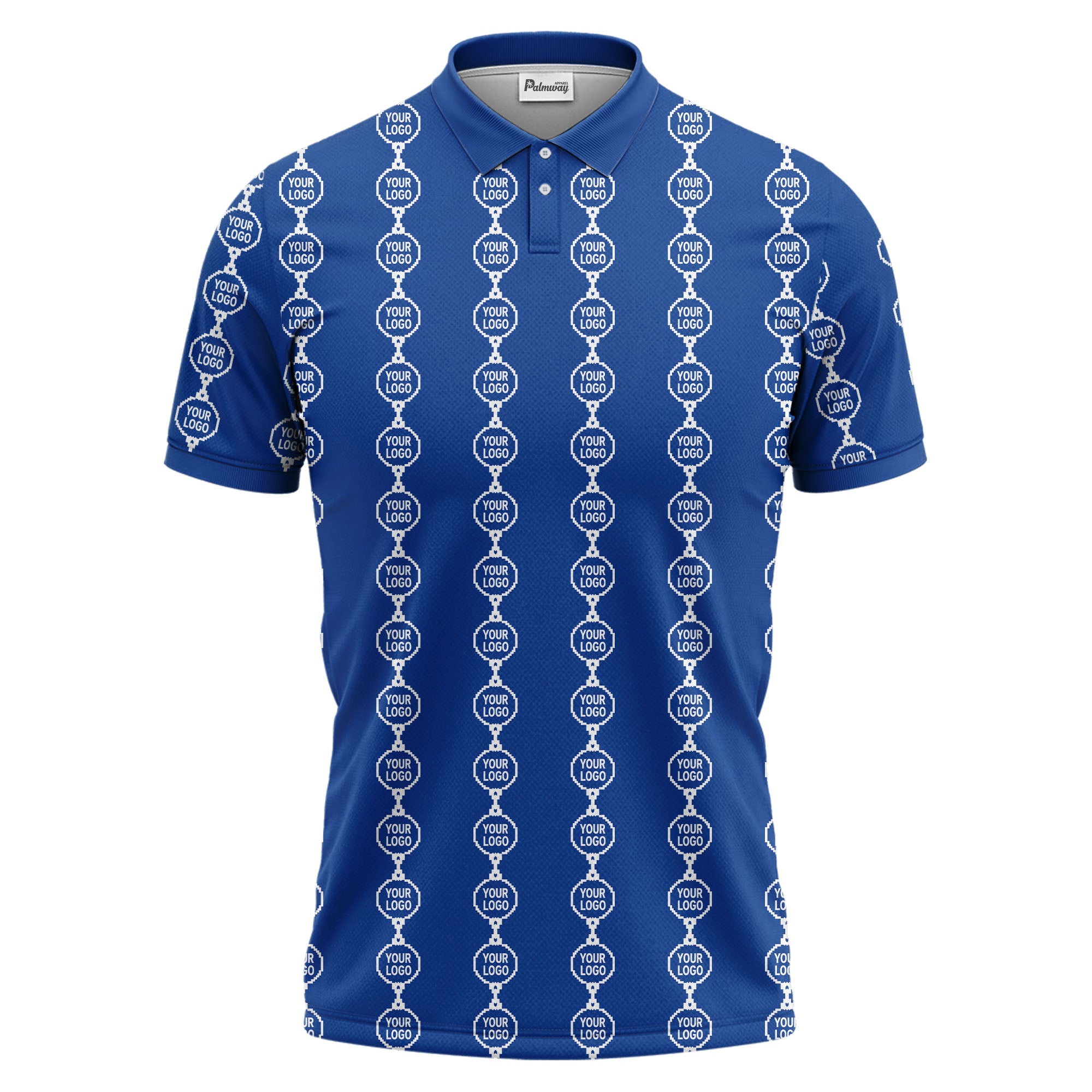 chain link customizable logos black white graphic polo shirt