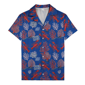 coral reef lobsters & watercolor logo repeat hawaiian shirt