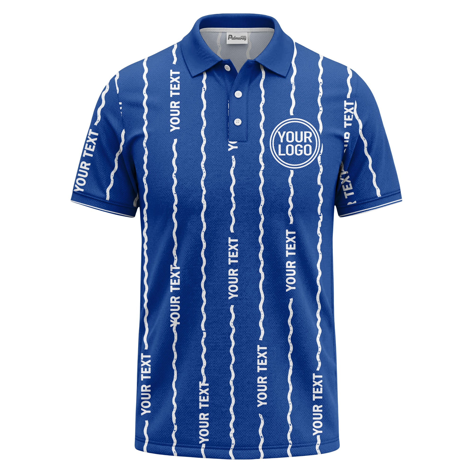 custom logo circle & wavy lines personalized polo shirt