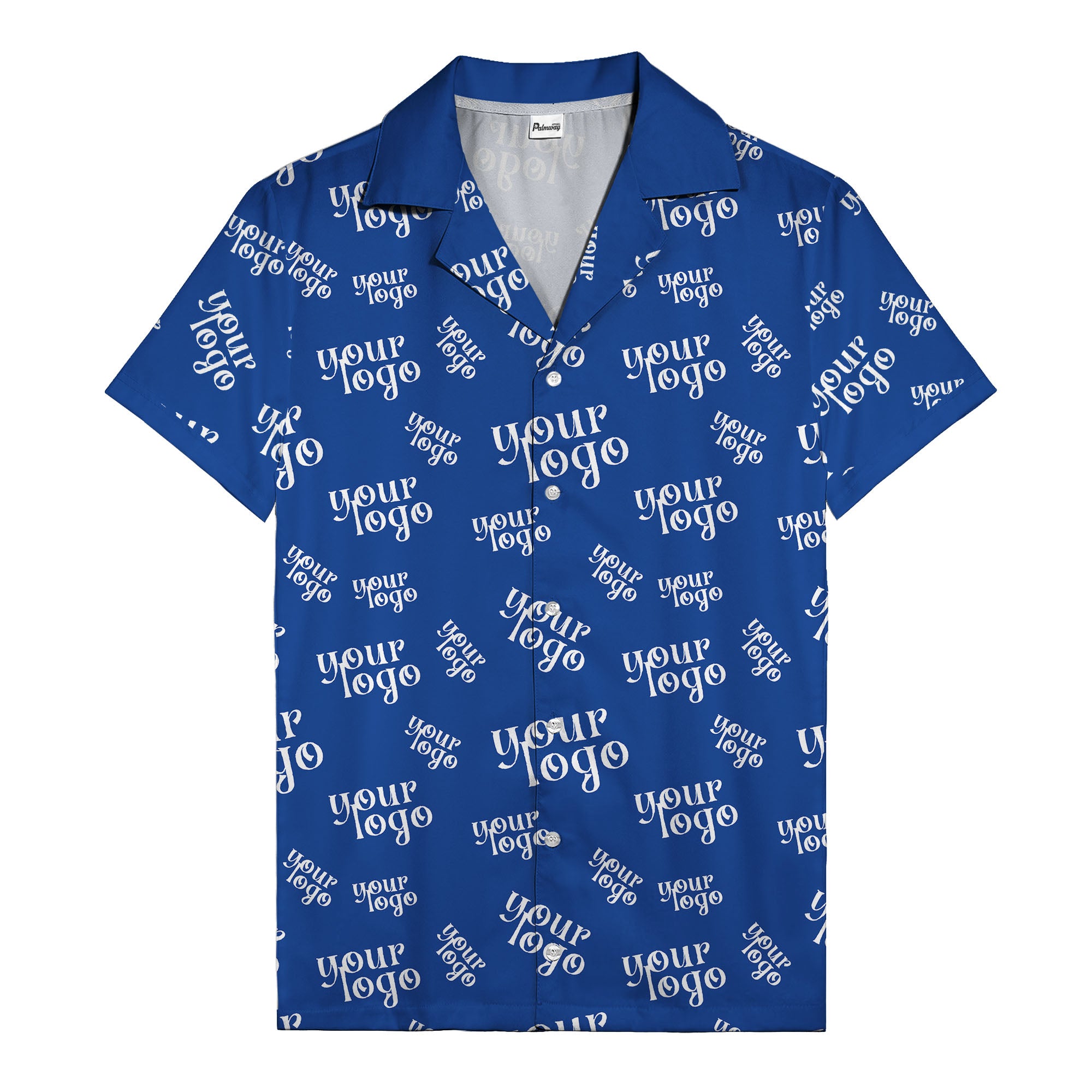 custom logo repeat typography hawaiian shirt for personalized style