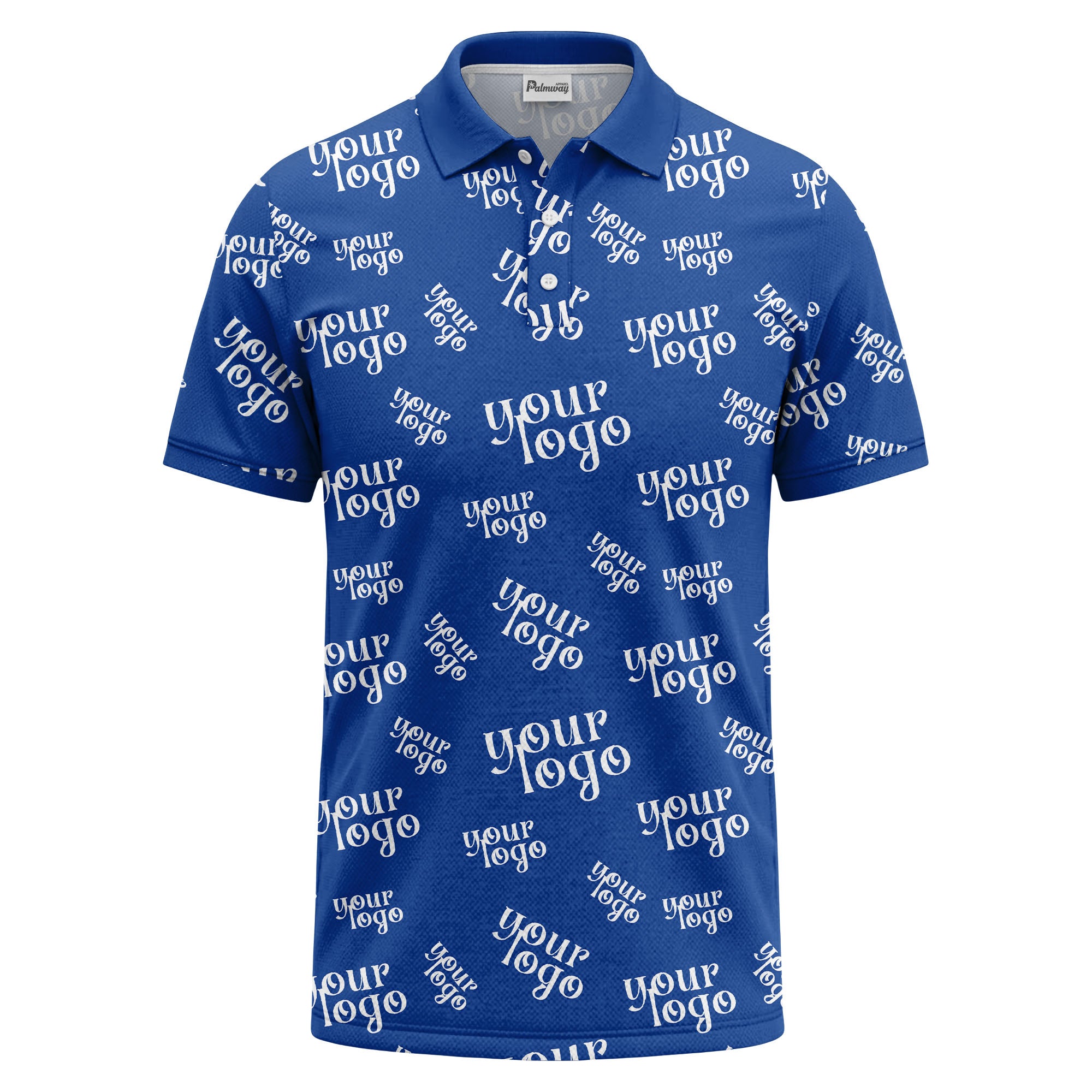 custom logo repeat typography minimalist polo shirt