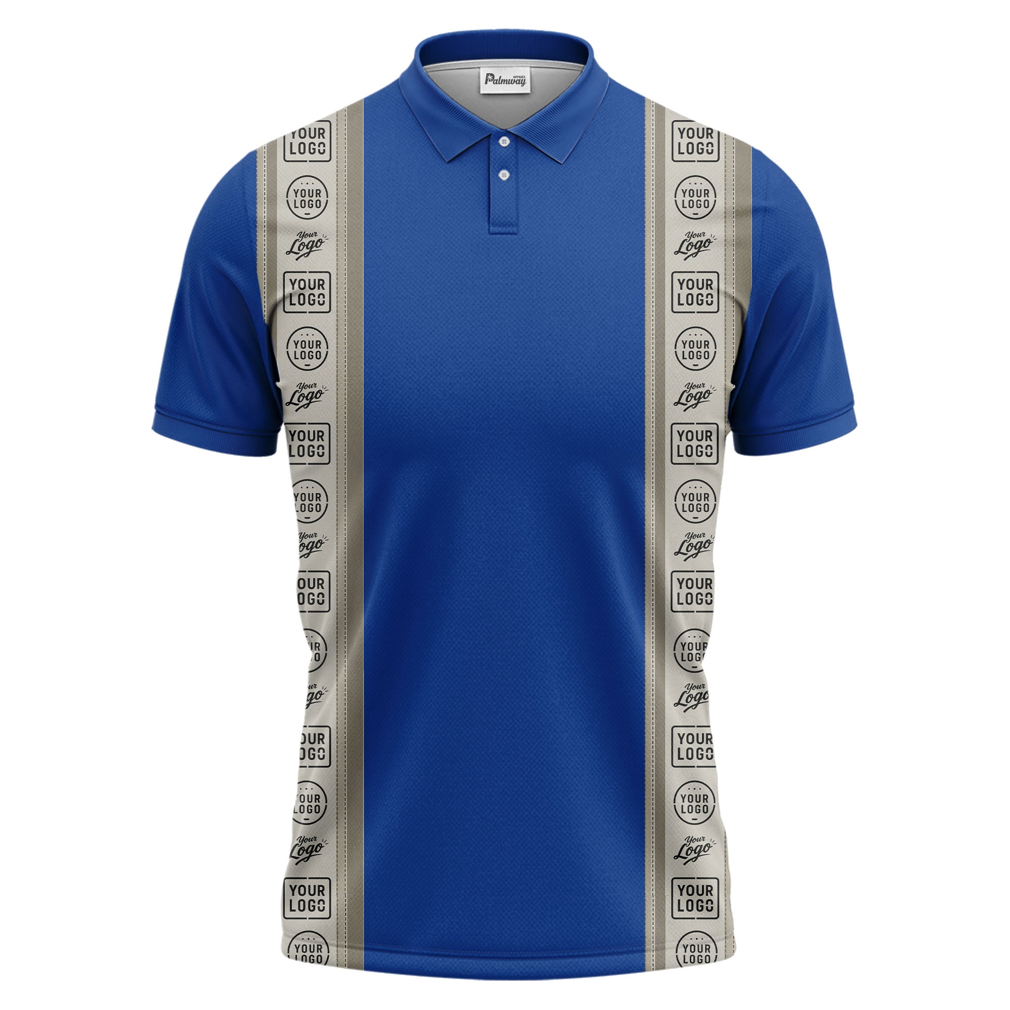 custom logo vertical stripe polo shirt for men - professional branding