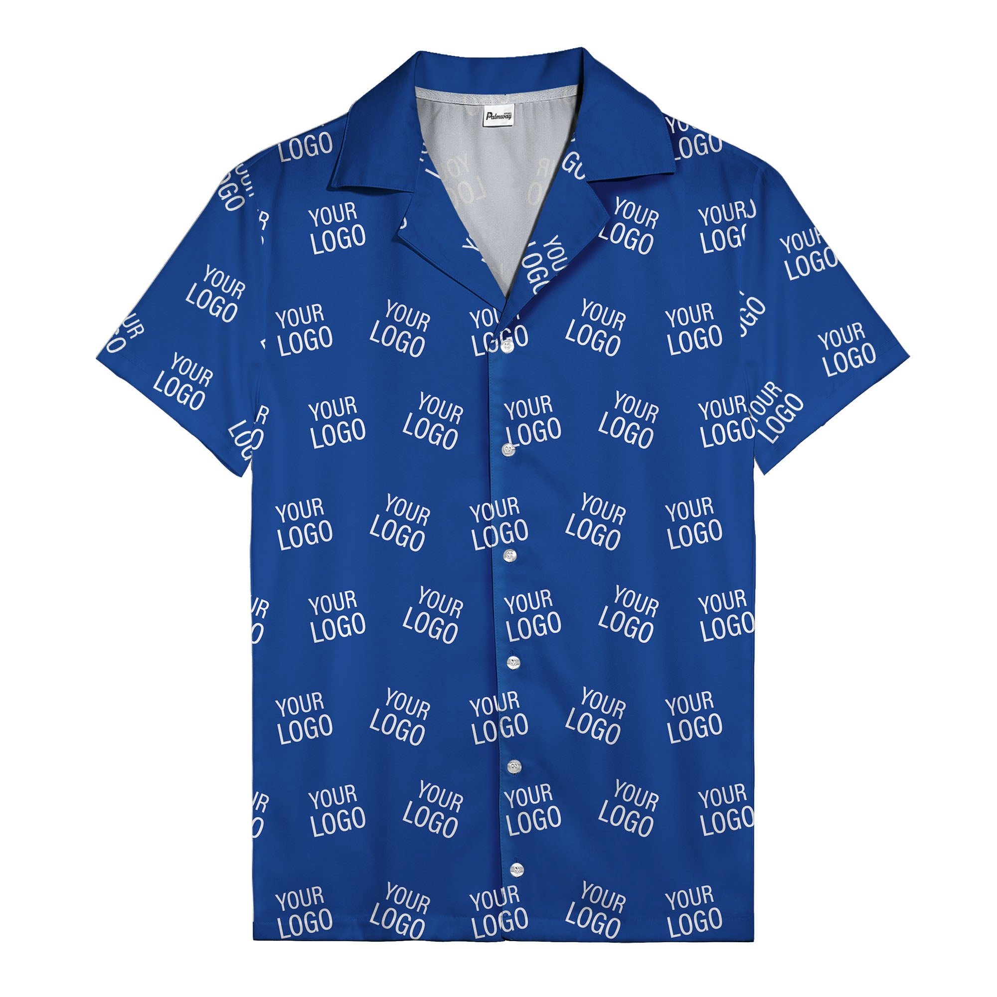 customizable repeat logo monochrome black hawaiian shirt for men