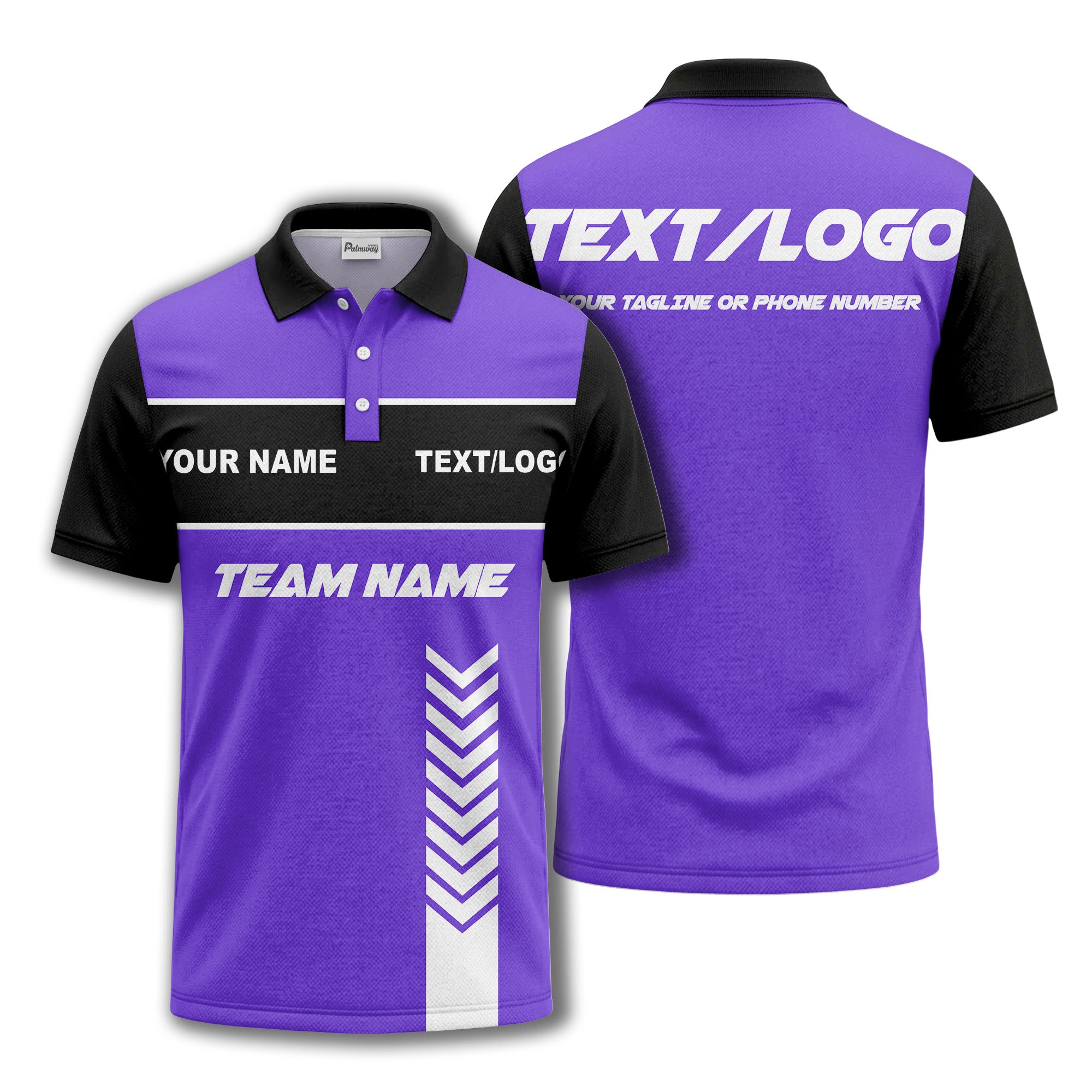 customizable team name chevron stripe polo shirt for men