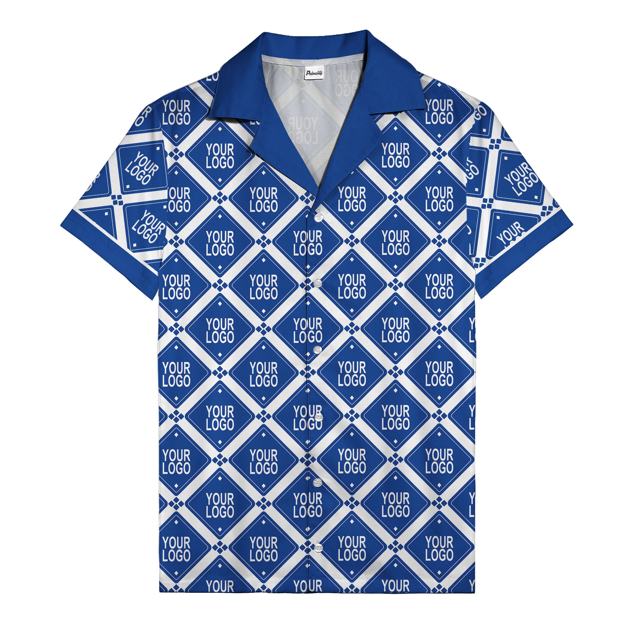 diamond repeat logo geometric hawaiian shirt for men
