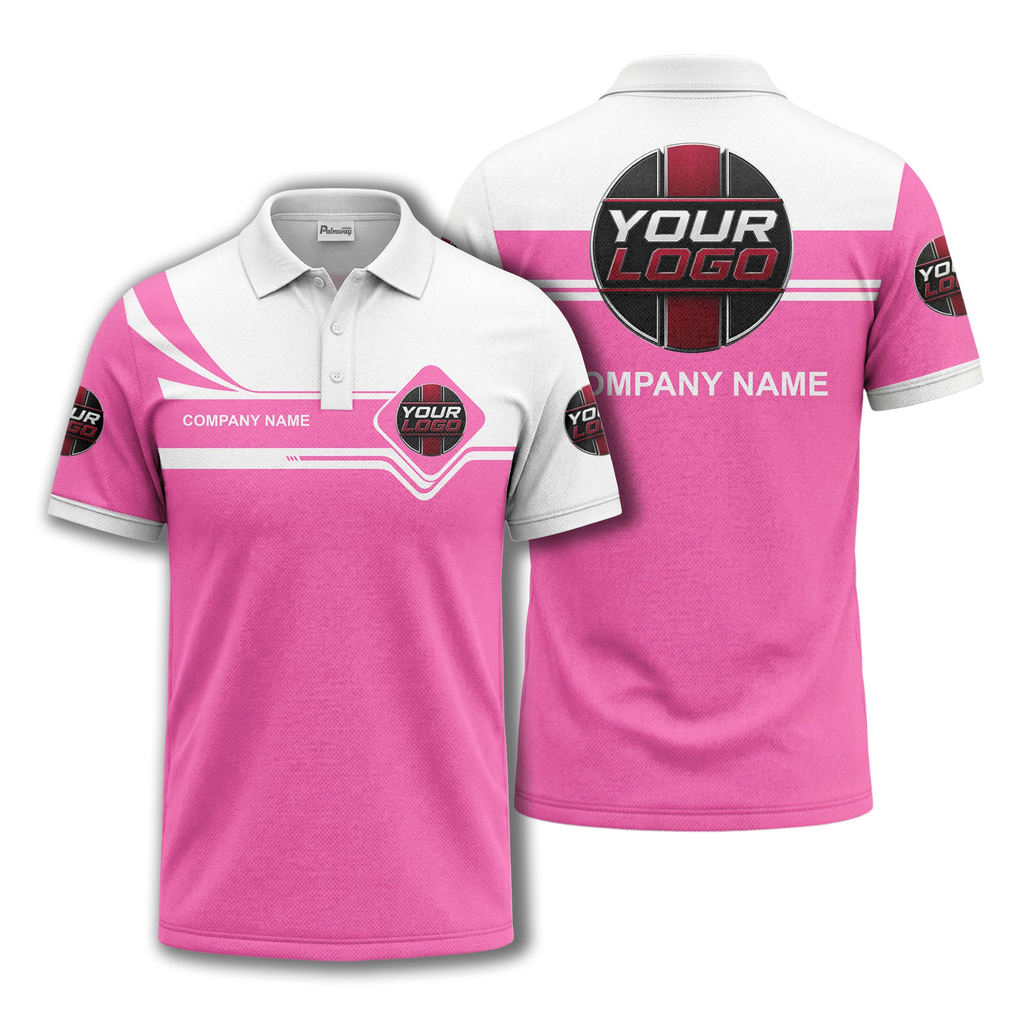 diamond stripe custom logo corporate polo shirt