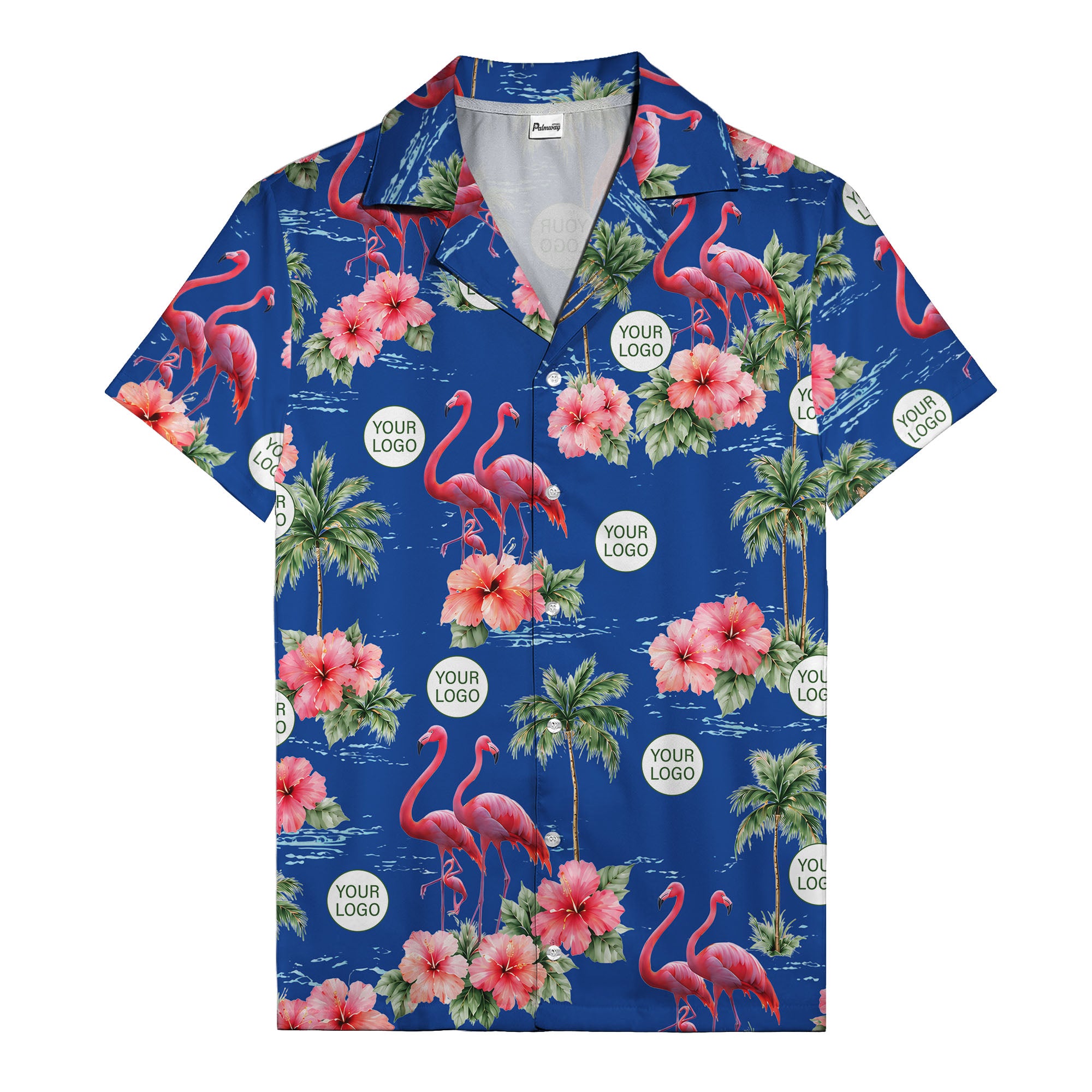 flamingo silhouettes palm trees hibiscus hawaiian shirt for men