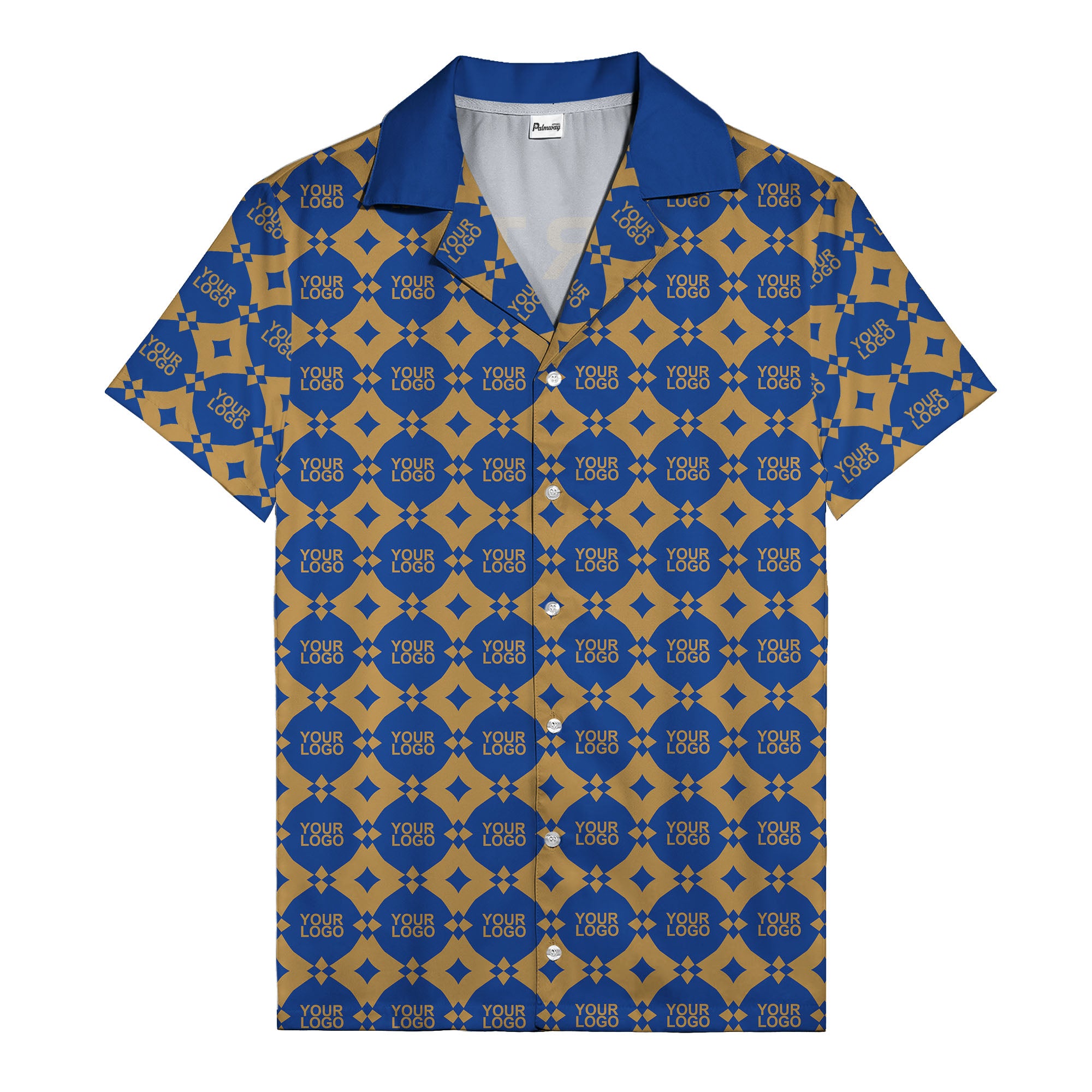 gold mon diamond lattice monogram hawaiian shirt for men