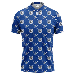 interlocking chain link logo repeat monochrome graphic polo shirt for men