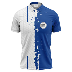 monochrome abstract lines & splatter paint art polo shirt for men