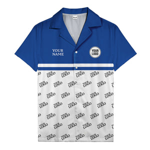 monochrome custom logo repeat hawaiian shirt for men