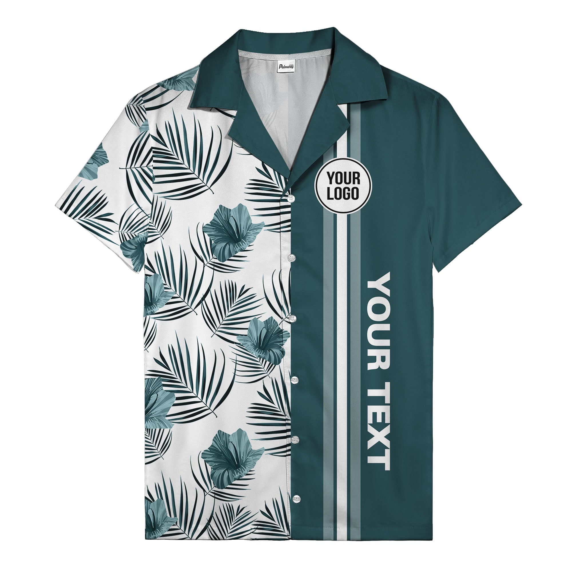 jet black monochrome tropical floral leaves hawaiian shirt for men