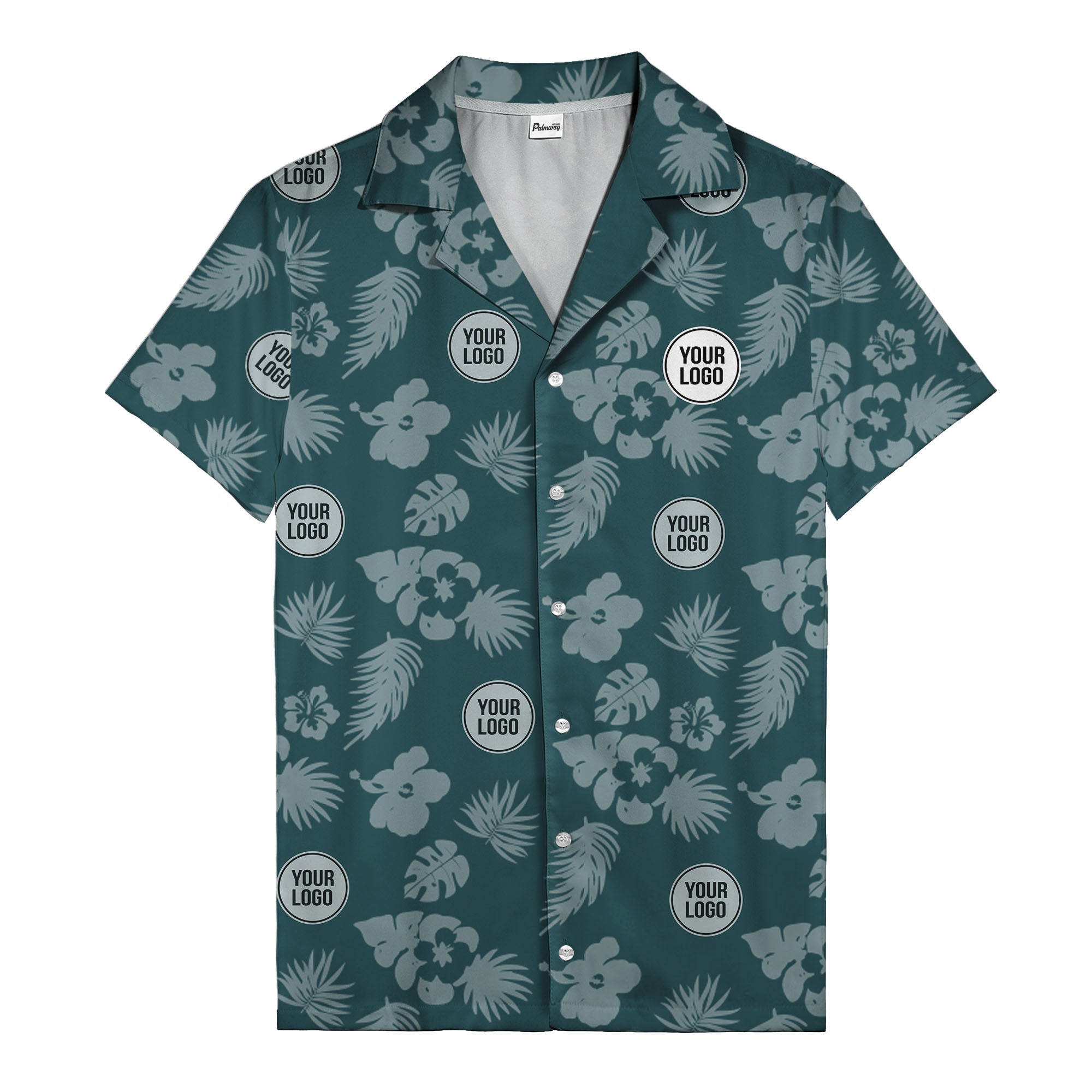 monochrome tropical flowers and leaves hawaiian shirt for men