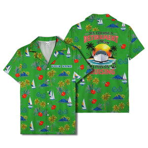 palm trees sailboats hibiscus island paradise hawaiian shirt
