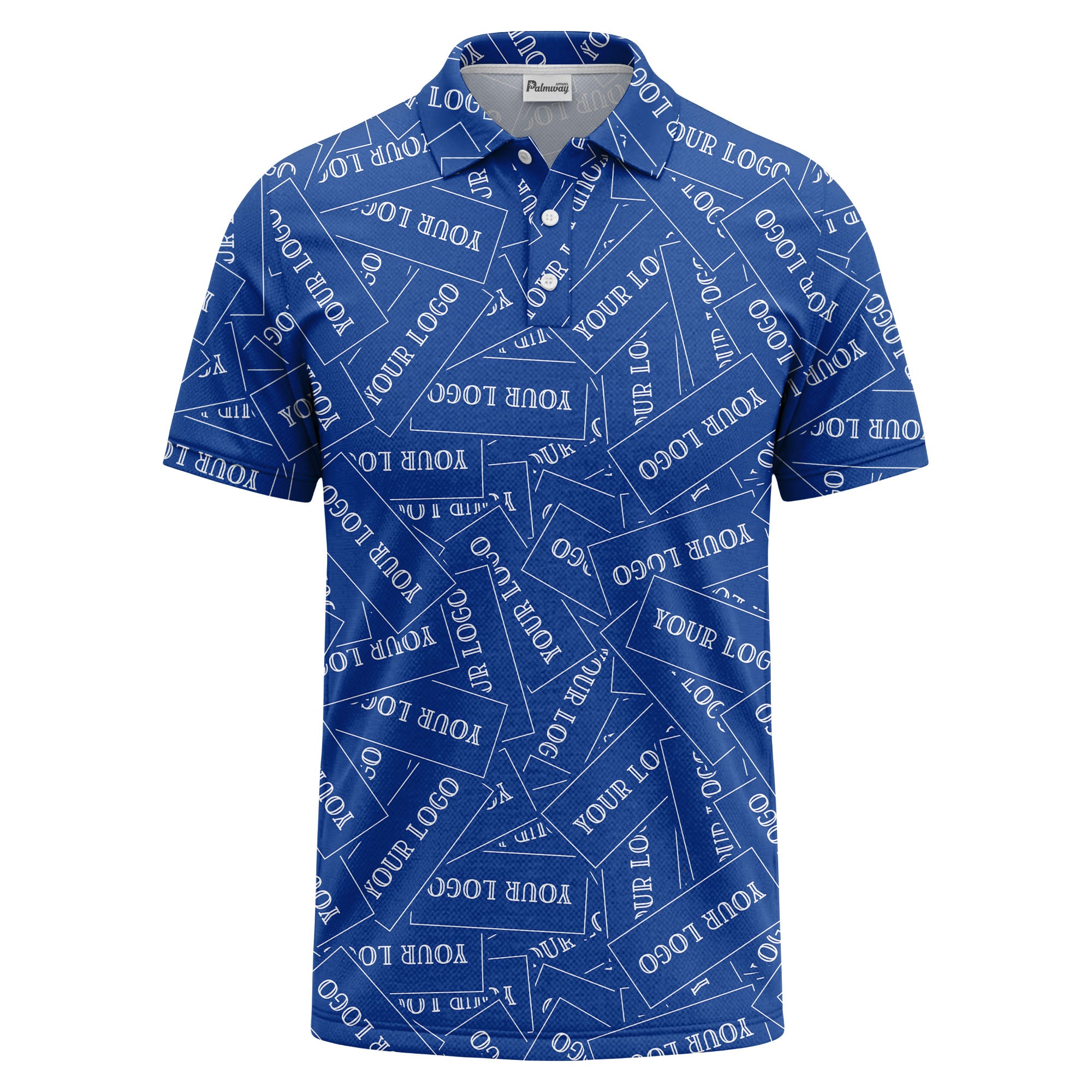 repeat your logo on black ground custom polo shirt