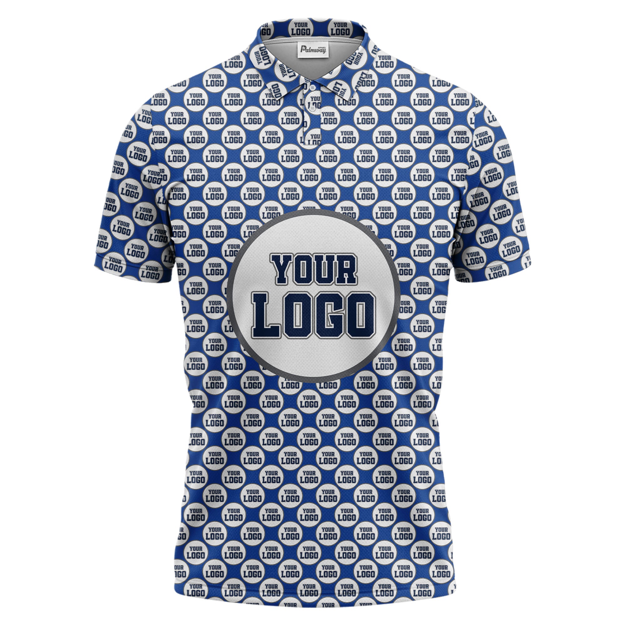 Repeating Personalized Logo Polo Shirt With Custom Text & Illustrated Icons