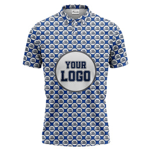 Repeating Personalized Logo Polo Shirt With Custom Text & Illustrated Icons