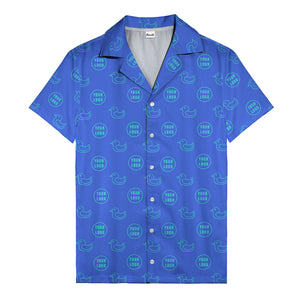 rubber duck & custom logo repeat pattern hawaiian shirt