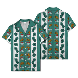 sea turtles & pineapple hibiscus striped hawaiian shirt