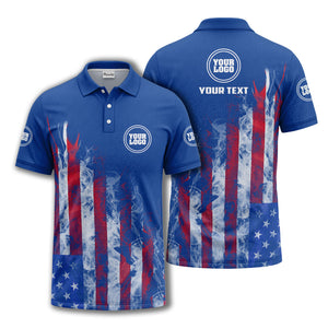 smoky american flag stars & stripes patriotic bold golf polo shirt