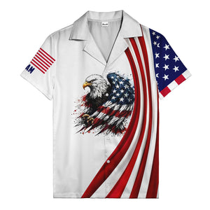 soaring stars and stripes eagle patriotic usa american flag hawaiian shirt for men