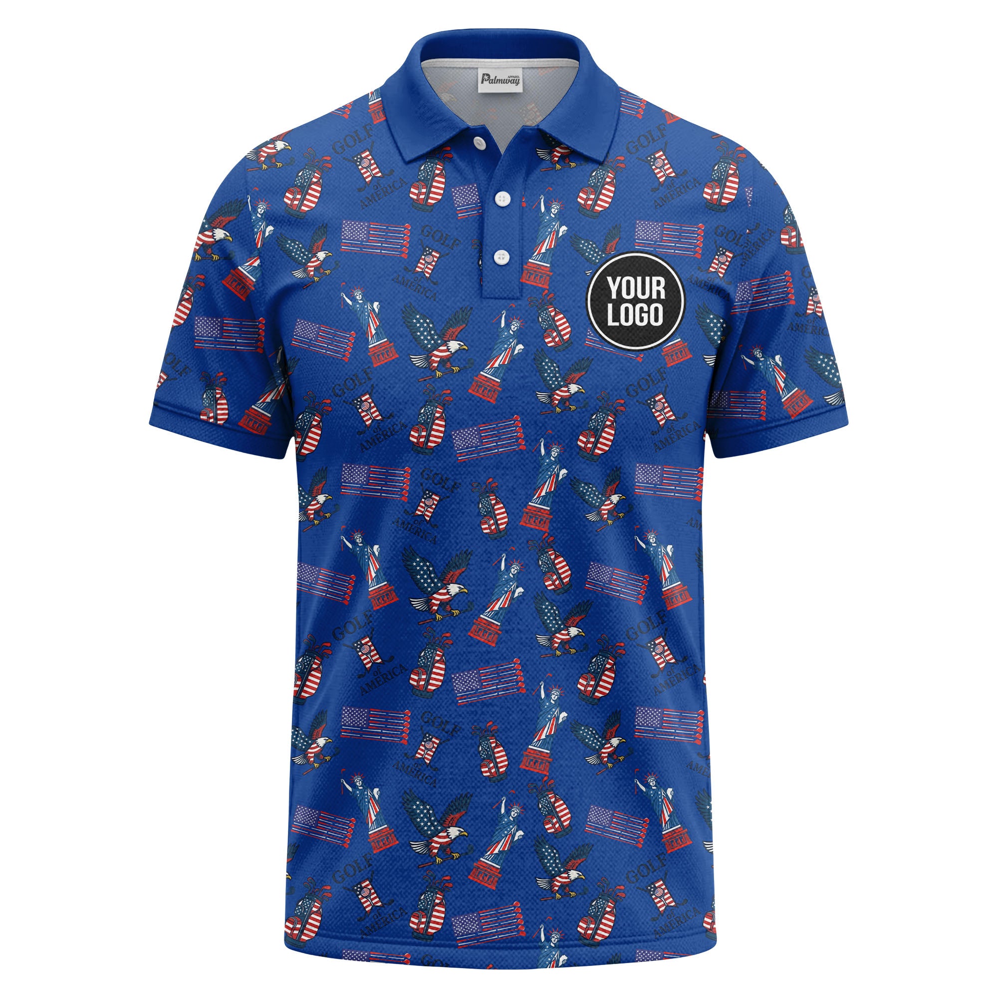 statue of liberty eagles golf clubs polo shirt