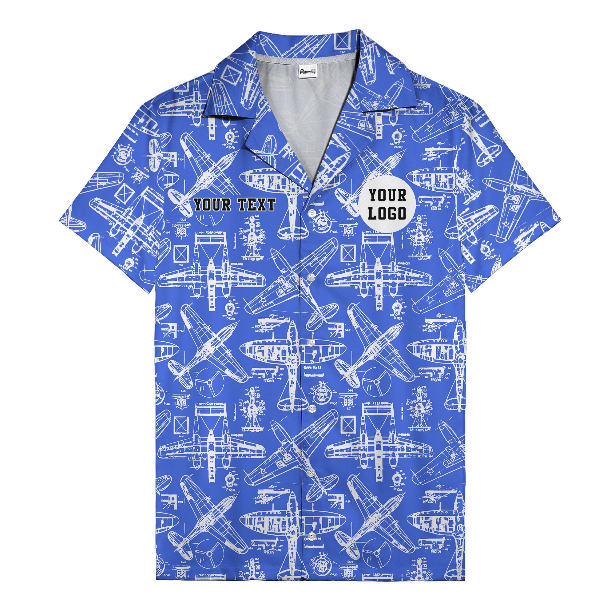 vintage airplane blueprint sketches propeller engine hawaiian shirt