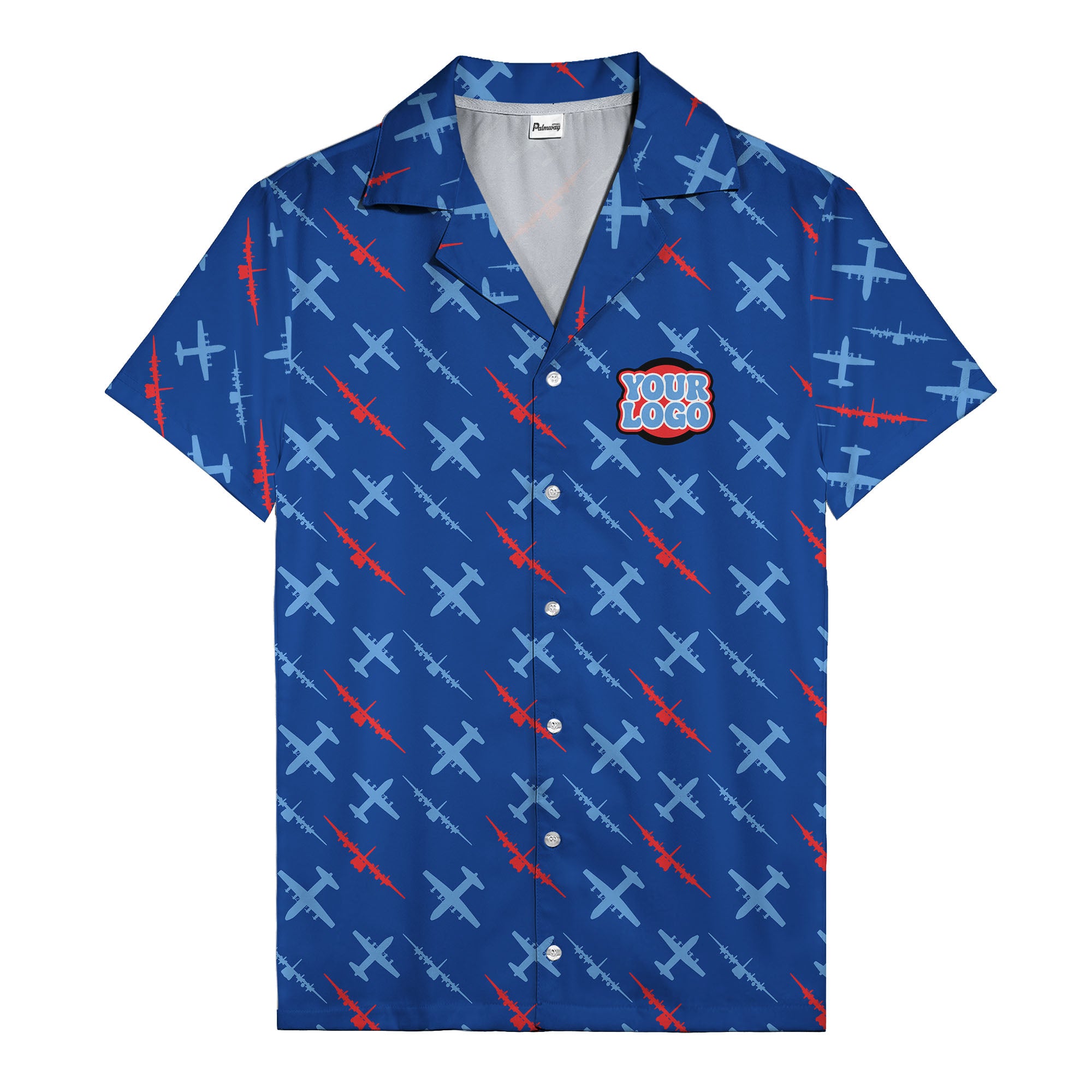 vintage airplane repeat pattern hawaiian shirt for aviation fans