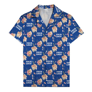 watercolor floral d20 dice hawaiian shirt with custom logo space