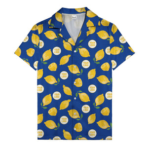 zesty lemon watercolor lemon slices & leaf hawaiian shirt