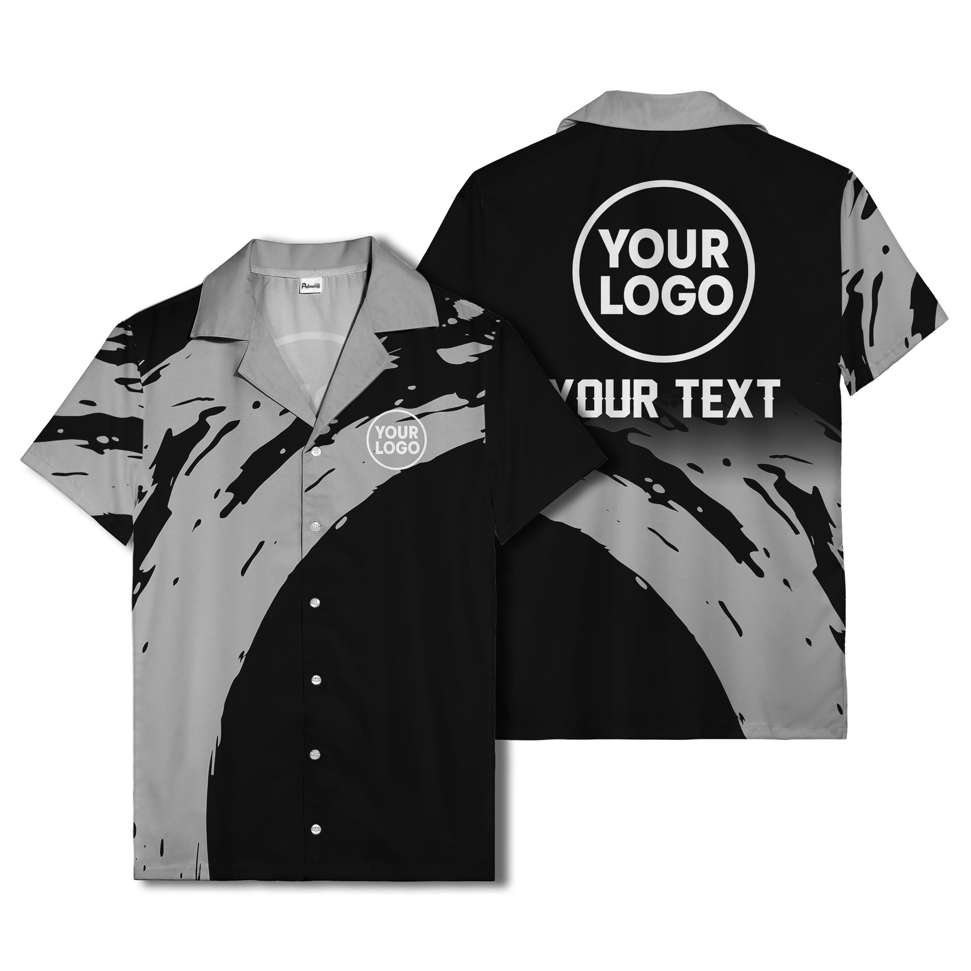 abstract paint splash modern art hawaiian shirt for men
