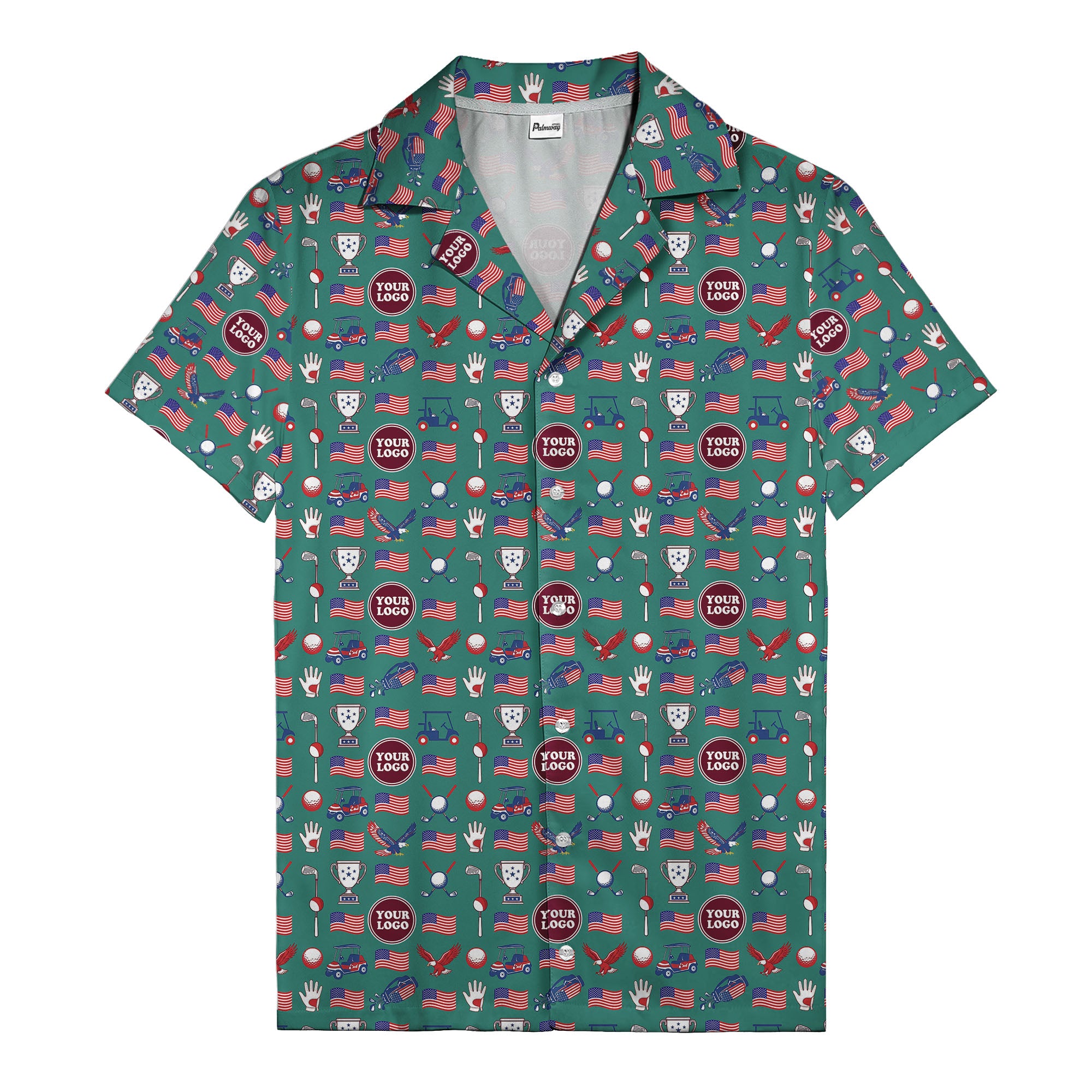 american flag eagle golf cart trophy hawaiian shirt for men