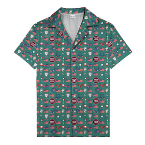american flag eagle golf cart trophy hawaiian shirt for men