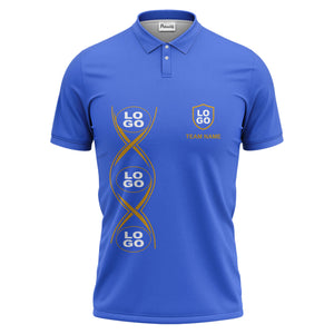 black gold infinity spiral shield team name graphic polo shirt for men