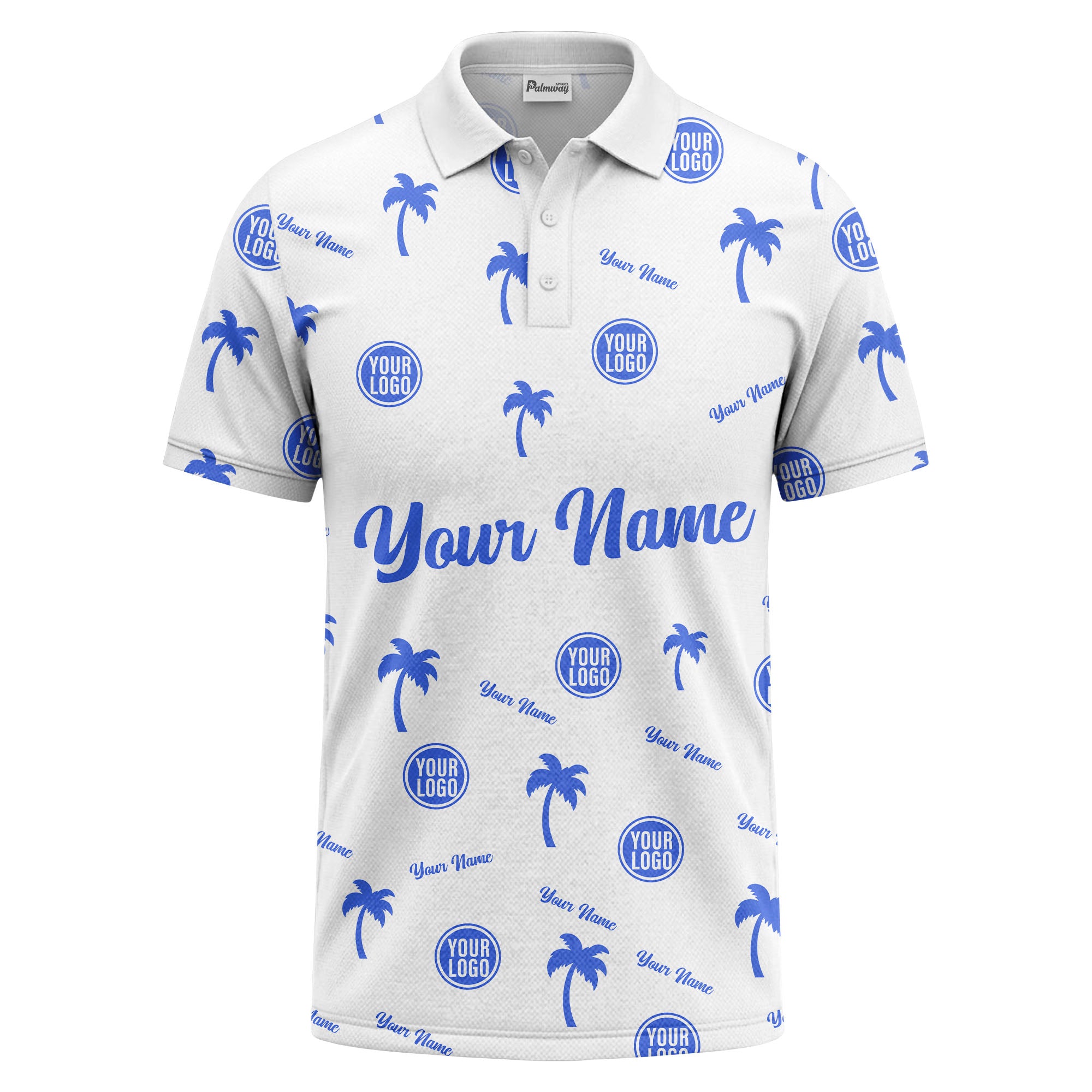 black palm tree silhouettes personalized polo shirt with custom logos