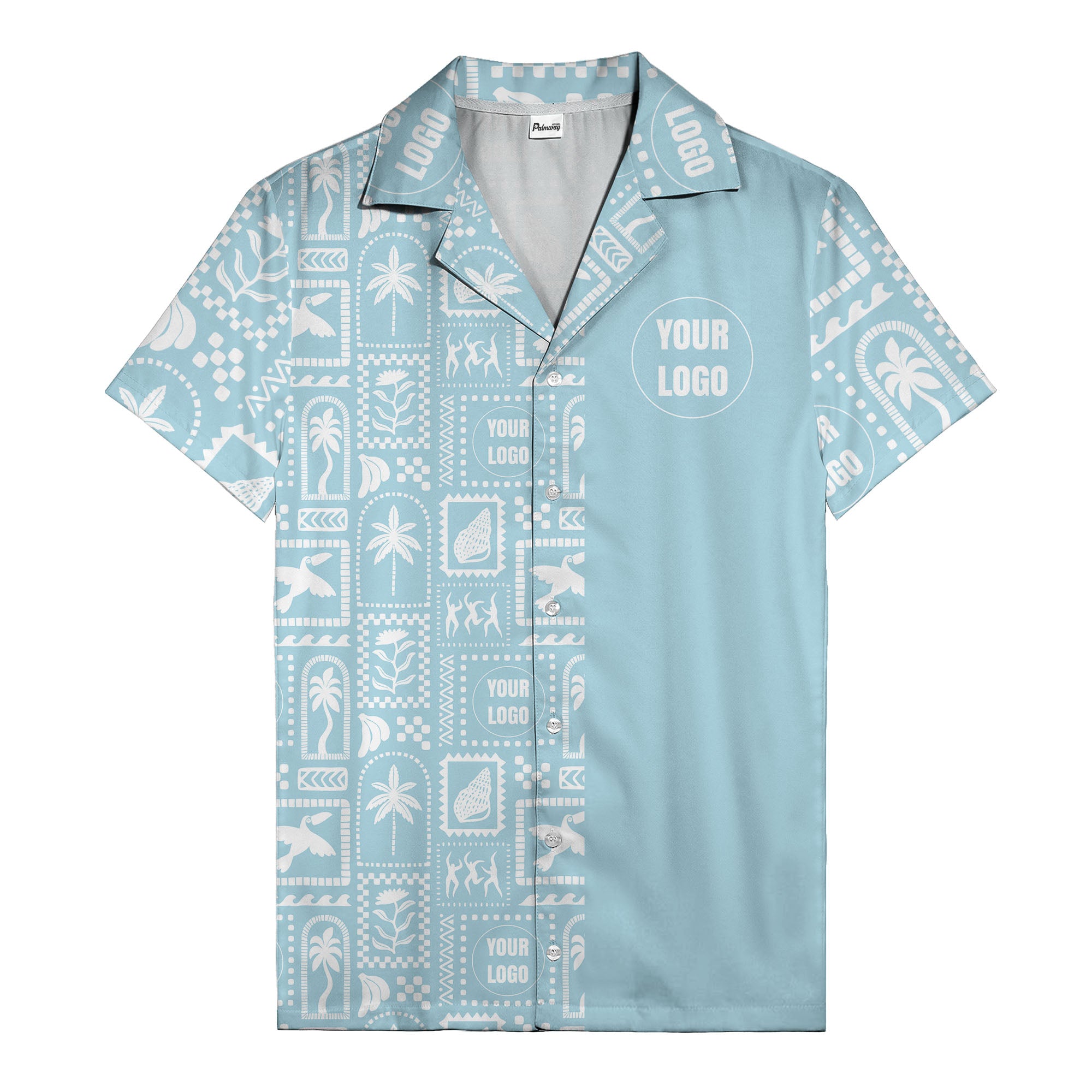 black palm trees & toucans graphic hawaiian shirt for men